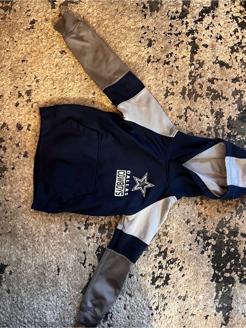 NFL Dallas Cowboys Navy, Gray & Silver Pullover Hoodie
